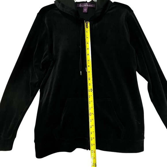 Gloria Vanderbilt Velour Velvet Tracksuit Set Full Zip Hoodie Drawstring Pants L - Picture 10 of 16